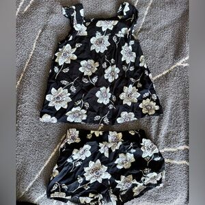 Carter's Black and White Floral Toddler Set